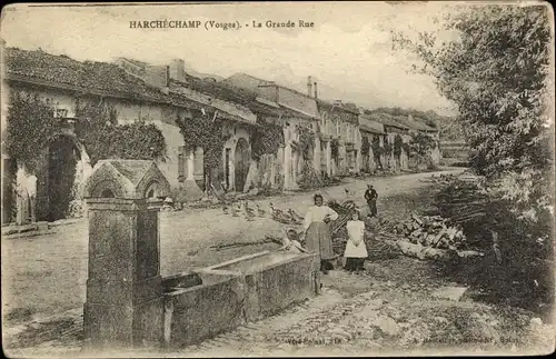 Ak Harchéchamp Vosges, La Grande Rue