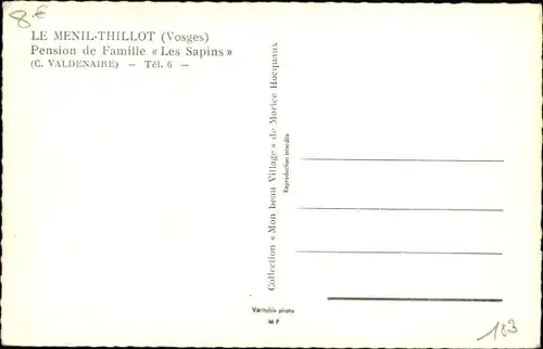Ak Le Ménil Thillot Lothringen Vosges, Pension de Famille Les Sapins