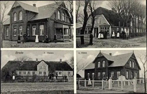 Ak Brede Bredebro Dänemark, Wohnhäuser Nissen, Clausen, Andresen