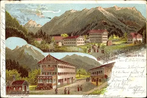 Litho Neuhaus Schliersee in Oberbayern, Panorama