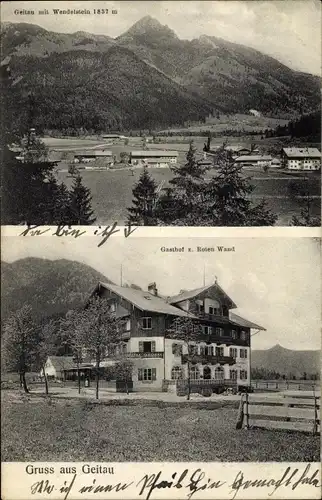 Ak Geitau Bayrischzell im Mangfallgebirge Oberbayern, Wendelstein, Gasthof z. Roten Wand