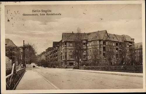 Ak Berlin Steglitz, Siemensstraße Ecke Borstellstraße