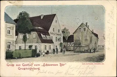 Ak Großvoigtsberg Großschirma in Sachsen, Gasthof zum Schwarzen Bär