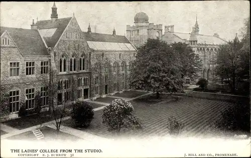Ak Cheltenham Gloucestershire England, Cheltenham Ladies' College from the Studio