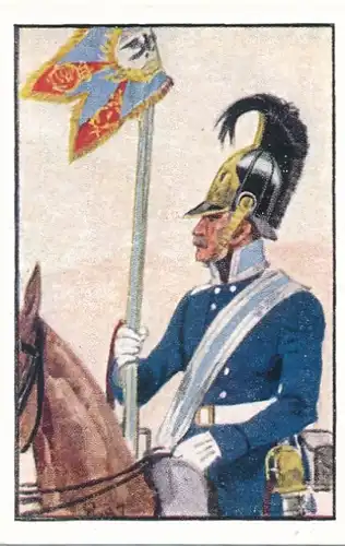 Sammelbild Deutsche Uniformen, Deutsche Freiheitskriege Nr. 27, Ostpreuß. Kürassier-Regt. Standarte