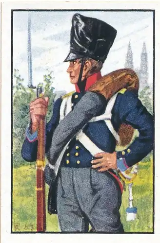 Sammelbild Deutsche Uniformen, Deutsche Freiheitskriege, Nr. 77, Elb-Infanterie-Regt., Musketier