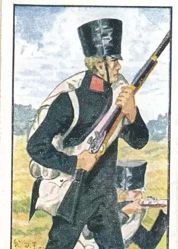 Sammelbild Deutsche Uniformen, Freiheitskriege 18, Preuß. Linien Inf. Brandenb. Inf.-Regt, Musketier