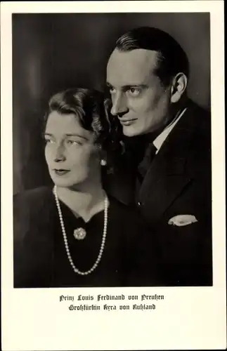Ak Prinz Louis Ferdinand von Preußen, Großfürstin Kyra von Russland, Portrait