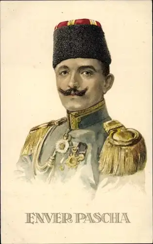 Künstler Ak Enver Pascha, Kriegsminister des Osmanischen Reiches, Portrait, Uniform