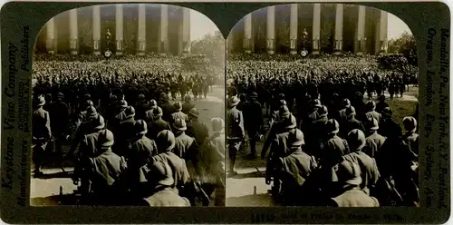 Stereo Foto Sons of France auf Parade in Paris, I WK