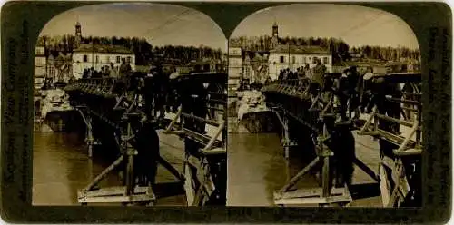 Stereo Foto Chateau Thierry Aisne, Brücke über die Marne