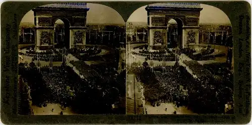 Stereofoto Paris, Triumphbogen am Tag des Sieges 1919