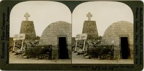 Stereofoto Denkmal zum Gedenken an die bei Vimy 1917 gefallenen Kanadier, I WK