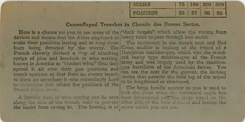 Stereofoto Getarnte Gräben im Sektor Chemin des Dames, I WK