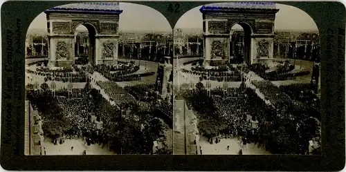 Stereofoto Paris, Triumphbogen am Tag des Sieges 1919