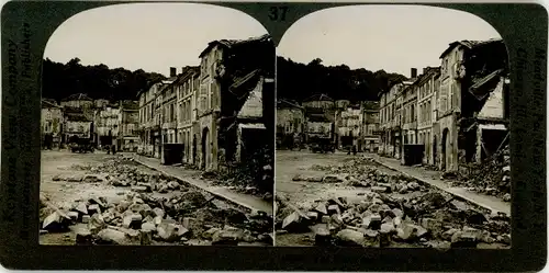 Stereo Foto Saint Mihiel Maas, Place des Halles, I WK