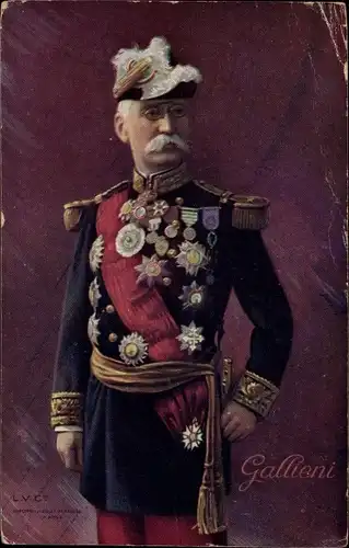 Ak Joseph Gallieni, französischer General und Kriegsminister, Portrait, Uniform, Orden
