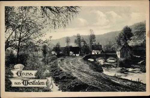 Ak Gruß aus Westfalen, Landschaft, Ortschaft