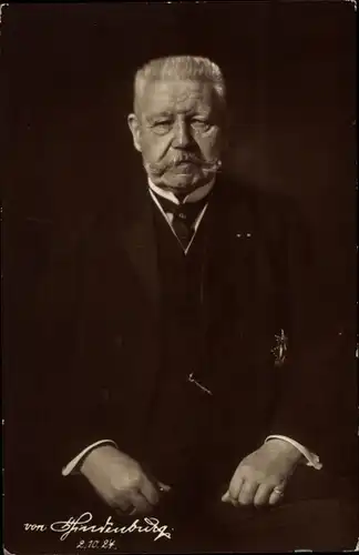 Ak Reichspräsident Paul von Hindenburg, Portrait 1924
