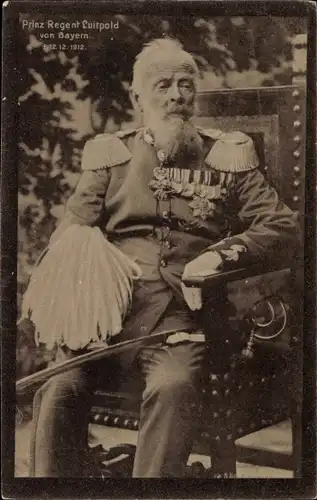 Ak Prinzregent Luitpold von Bayern, Portrait in Uniform