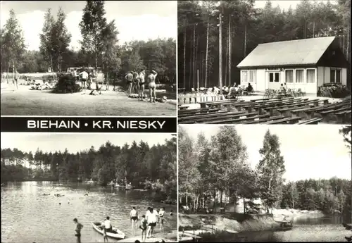 Ak Biehain Horka in der Oberlausitz, Freibad und Zeltplatz Waldsee