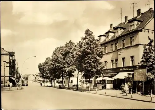 Ak Weißwasser in der Oberlausitz, Blick in die Muskauer Straße