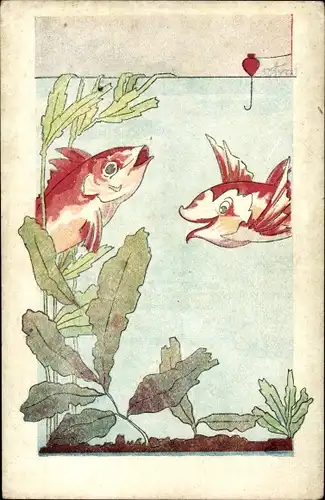 Ak 1. April, Zwei Fische im Wasser