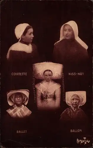 Ak Oléron Charente Maritime, Frauen in Volkstrachten