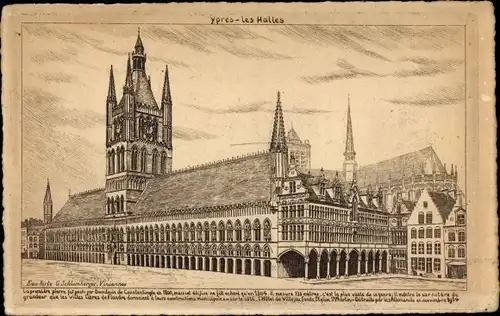 Künstler Ak Ypres Ypern Westflandern, Les Halles