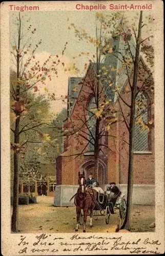 Litho Tiegem Tieghem Westflandern, Chapelle Saint Arnold, Kutsche