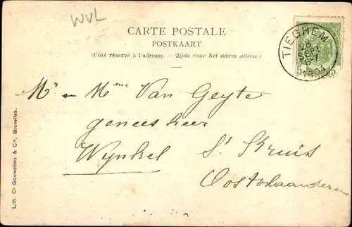 Litho Tiegem Tieghem Westflandern, Chapelle Saint Arnold, Kutsche