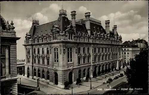 Ak Lausanne Kanton Waadt, Hotel des Postes