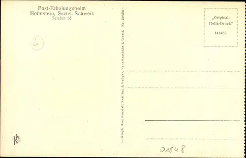 Ak Hohnstein in der Sächsischen Schweiz, Posterholungsheim, Innenansicht, Veranda