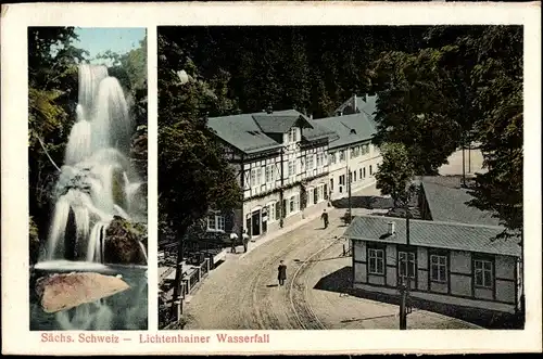Ak Lichtenhain Sebnitz Sächsische Schweiz, Lichtenhainer Wasserfall, Ortsansicht