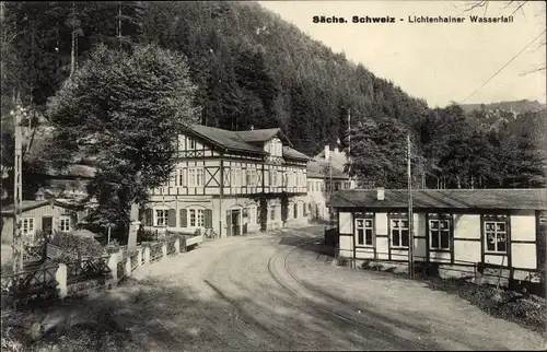 Ak Lichtenhain Sebnitz Sächsische Schweiz, Lichtenhainer Wasserfall, Ortsansicht