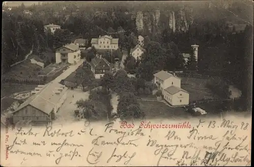 Ak Bad Schweizermühle Rosenthal Bielatal in Sachsen, Panorama