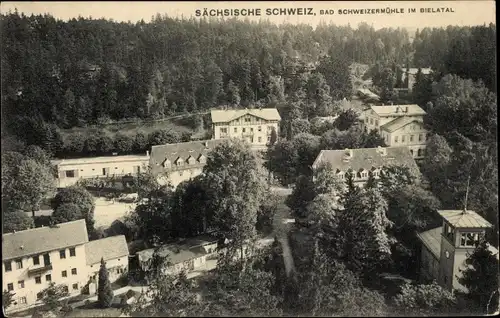 Ak Bad Schweizermühle Rosenthal Bielatal in Sachsen, Panorama vom Ort