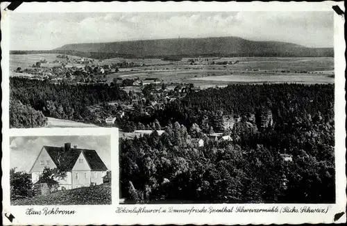 Ak Bad Schweizermühle Rosenthal Bielatal in Sachsen, Haus Rehbronn, Panorama