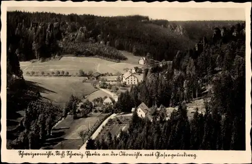 Ak Bad Schweizermühle Rosenthal Bielatal in Sachsen, Ottomühle, Glasergrundweg