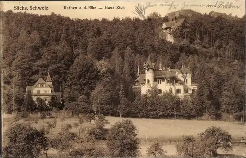 Ak Rathen an der Elbe Sächsische Schweiz, Haus Zion