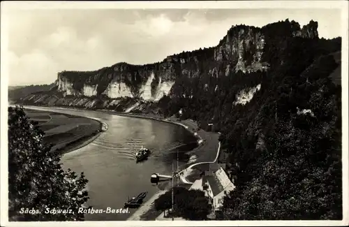 Ak Rathen an der Elbe Sächsische Schweiz, Bastei
