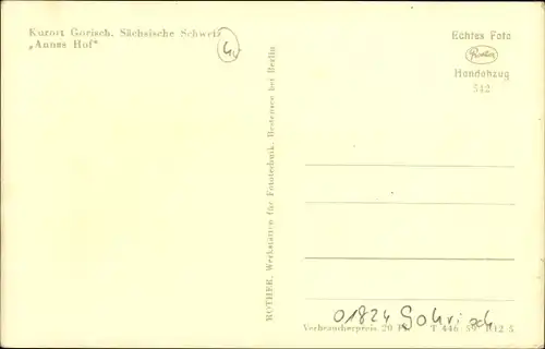 Ak Gohrisch Sächsische Schweiz, Gasthof Annas Hof