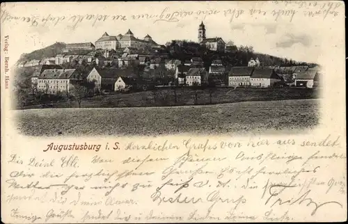 Ak Augustusburg im Erzgebirge, Ortsansicht