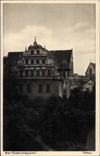 Ak Zittau in der Oberlausitz, Museumsgiebel