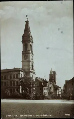 Ak Zittau in Sachsen, Johanneum und Johanniskirche