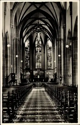 Ak Wesel am Niederrhein, St. Maria Himmelfahrtkirche, Blick auf den Altar