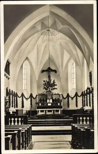 Foto Ak Bad Wiessee in Oberbayern, Innenraum Kirche, Altar