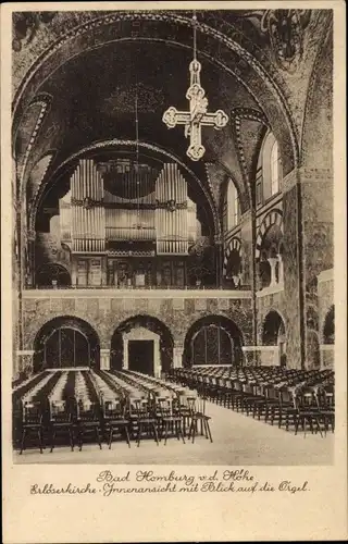 Ak Bad Homburg v.d.H., Erlöserkirche, Orgel, Sitze