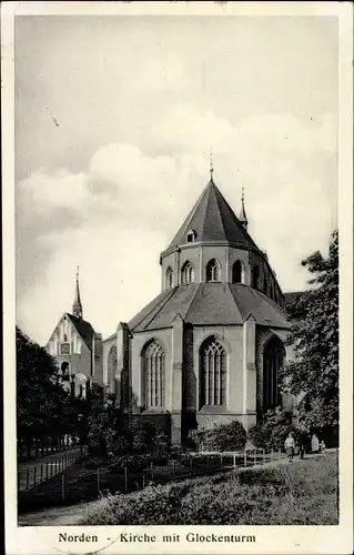 Ak Norden Ostfriesland, Kirche mit Glockenturm