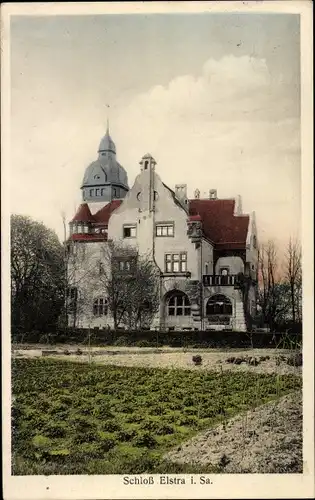 Ak Elstra im Kreis Bautzen, Blick auf das Schloss